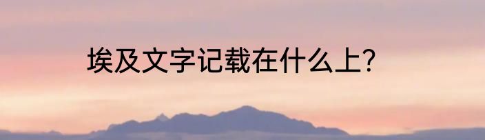 埃及文字记载在什么上？