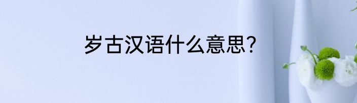 岁古汉语什么意思？