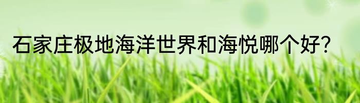 石家庄极地海洋世界和海悦哪个好？