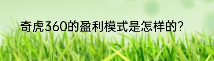 奇虎360的盈利模式是怎样的？