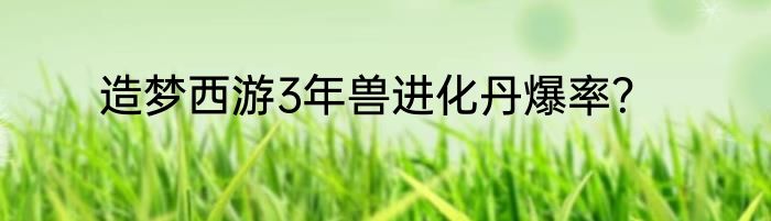 造梦西游3年兽进化丹爆率？