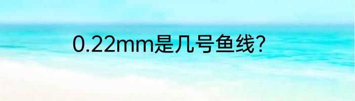 0.22mm是几号鱼线？
