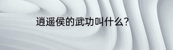 逍遥侯的武功叫什么？