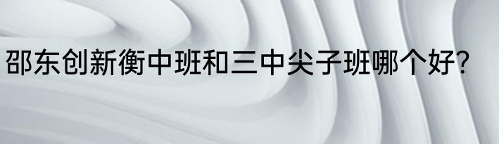 邵东创新衡中班和三中尖子班哪个好？