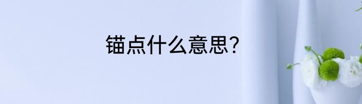 锚点什么意思？