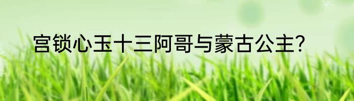 宫锁心玉十三阿哥与蒙古公主？