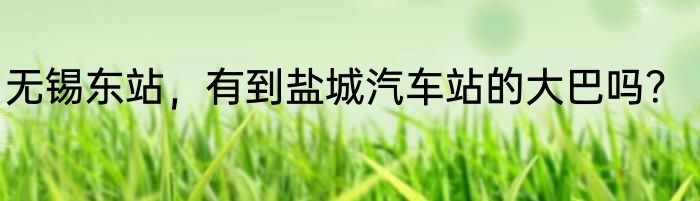 无锡东站，有到盐城汽车站的大巴吗？