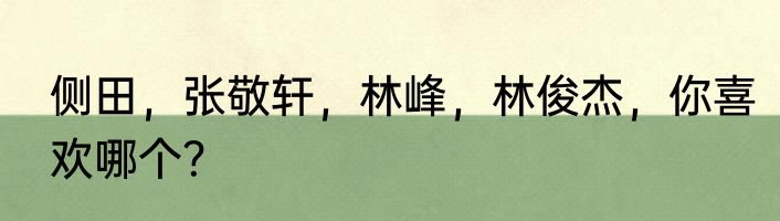 侧田，张敬轩，林峰，林俊杰，你喜欢哪个？