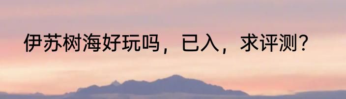 伊苏树海好玩吗，已入，求评测？