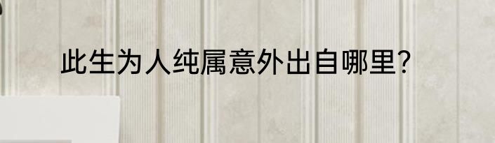 此生为人纯属意外出自哪里？