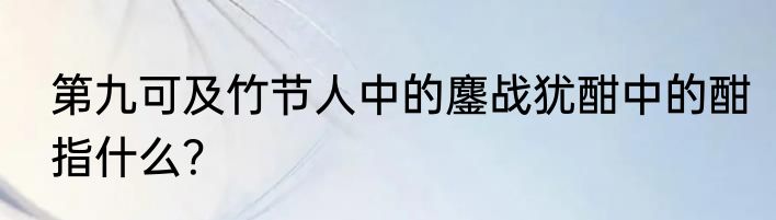 第九可及竹节人中的鏖战犹酣中的酣指什么？