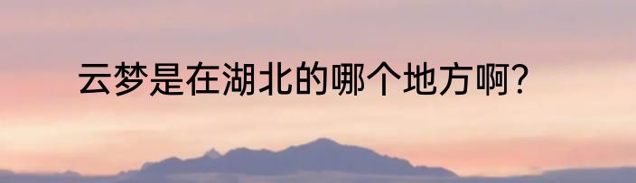 云梦是在湖北的哪个地方啊？