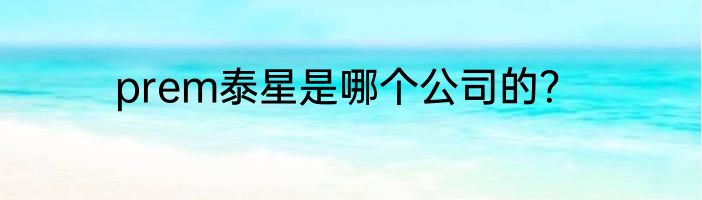 prem泰星是哪个公司的？