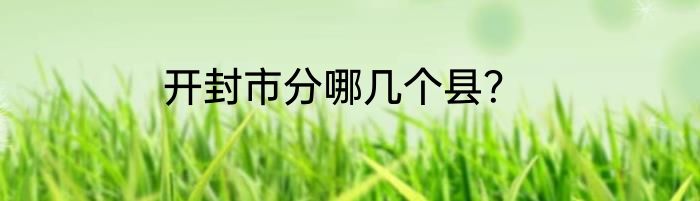 开封市分哪几个县？