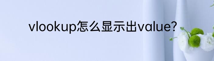 vlookup怎么显示出value？