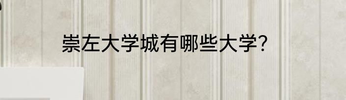 崇左大学城有哪些大学？