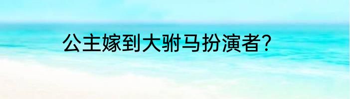 公主嫁到大驸马扮演者？
