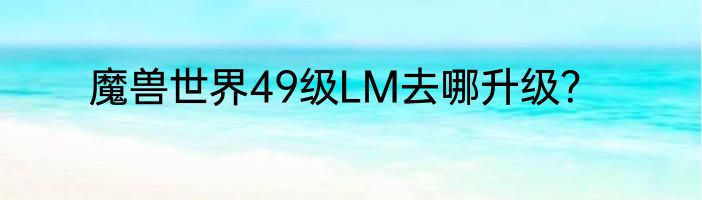魔兽世界49级LM去哪升级？