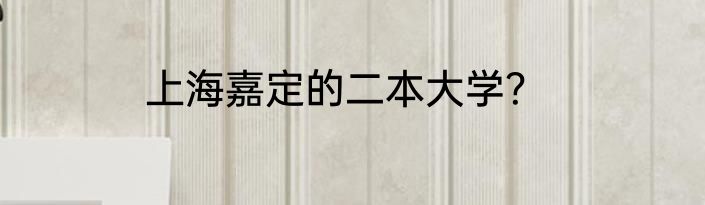 上海嘉定的二本大学？