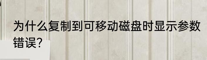为什么复制到可移动磁盘时显示参数错误？
