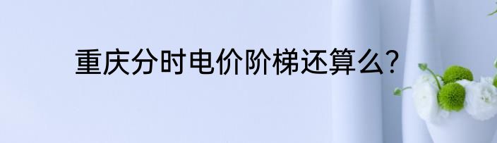 重庆分时电价阶梯还算么？