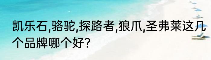 凯乐石,骆驼,探路者,狼爪,圣弗莱这几个品牌哪个好？
