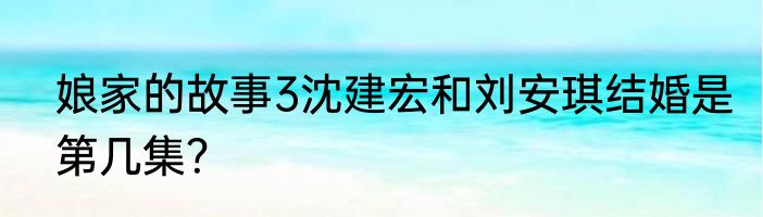 娘家的故事3沈建宏和刘安琪结婚是第几集？