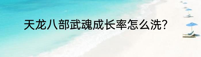天龙八部武魂成长率怎么洗？
