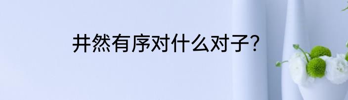 井然有序对什么对子？