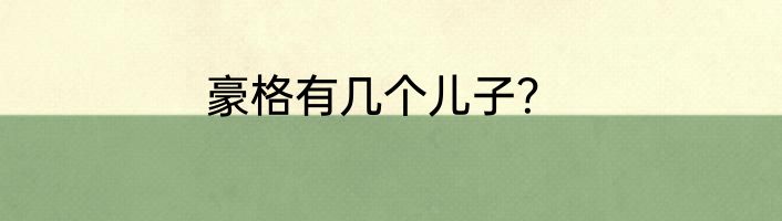 豪格有几个儿子？