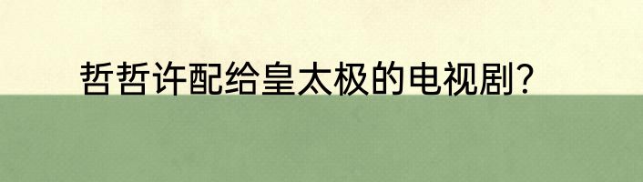 哲哲许配给皇太极的电视剧？
