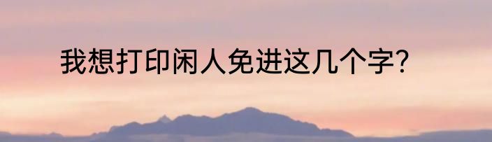 我想打印闲人免进这几个字？