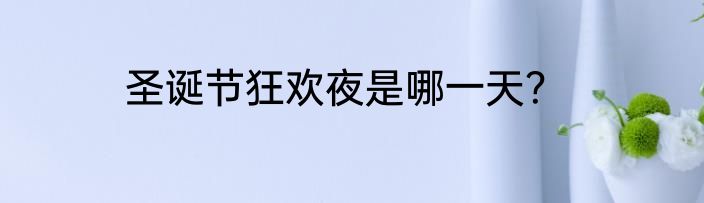 圣诞节狂欢夜是哪一天？