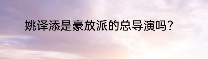 姚译添是豪放派的总导演吗？