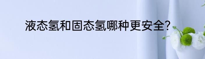 液态氢和固态氢哪种更安全？