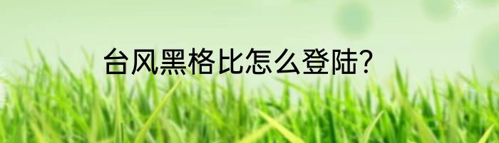 台风黑格比怎么登陆？