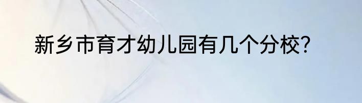 新乡市育才幼儿园有几个分校？