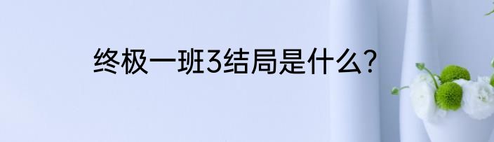 终极一班3结局是什么？