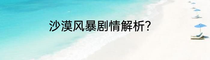 沙漠风暴剧情解析？