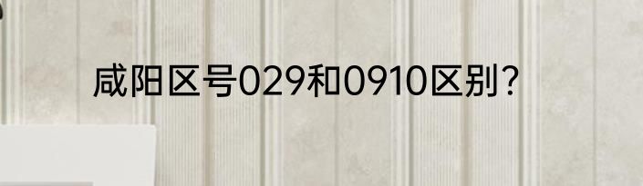 咸阳区号029和0910区别？
