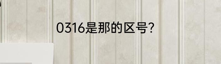 0316是那的区号？