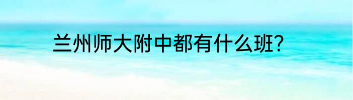 兰州师大附中都有什么班？