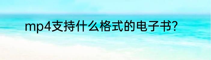 mp4支持什么格式的电子书？