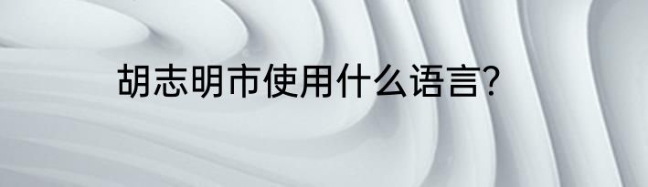 胡志明市使用什么语言？