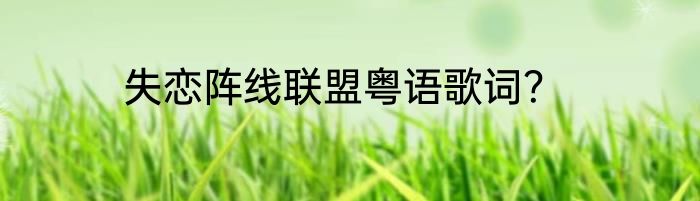 失恋阵线联盟粤语歌词？