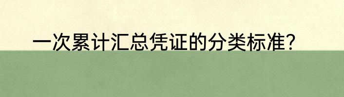 一次累计汇总凭证的分类标准？