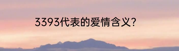 3393代表的爱情含义？