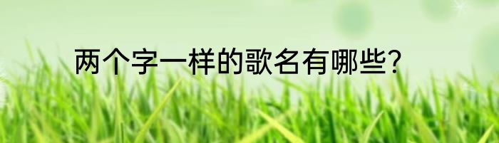 两个字一样的歌名有哪些？