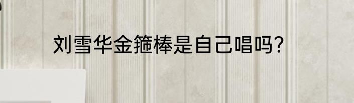 刘雪华金箍棒是自己唱吗？