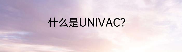 什么是UNIVAC？